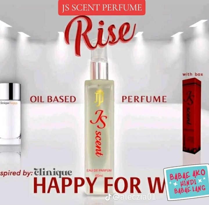 由 arlanfetal50872 (刊登 ID 1383657932，圖片 1) 提交，位於 新竹市 (Hsinchu City) 的 Rise (類別：香水、體香劑)，說明：100% Imported Fragrance Oil from France & Germany ✅ 60 Eau de Parfum ✅ 25% Premium Fragrance Oil ✅ No Water Content ✅ Variety of Inspired Branded Perfumes ✅ Long Lasting #JSScent #MensPerfume #EauDeParfum #LongLastingFragrance #JsScentCollection #ConfidenceInABottl。