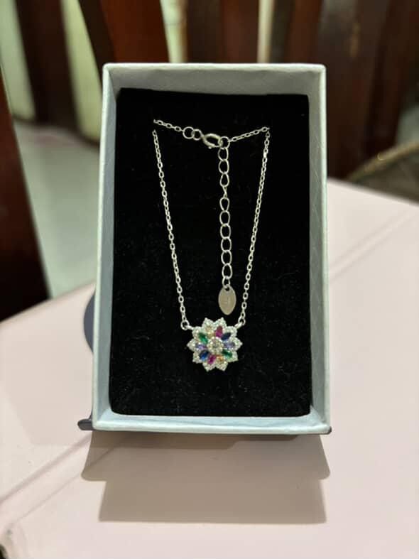 Silver 925 SilverWorks necklace with multi colored stone 16" (Category: Necklaces) located in Taytay. Submitted by bel_alejo0917 (Listing ID 1383520038, Image 1). Description: box not included for picture purposes only..