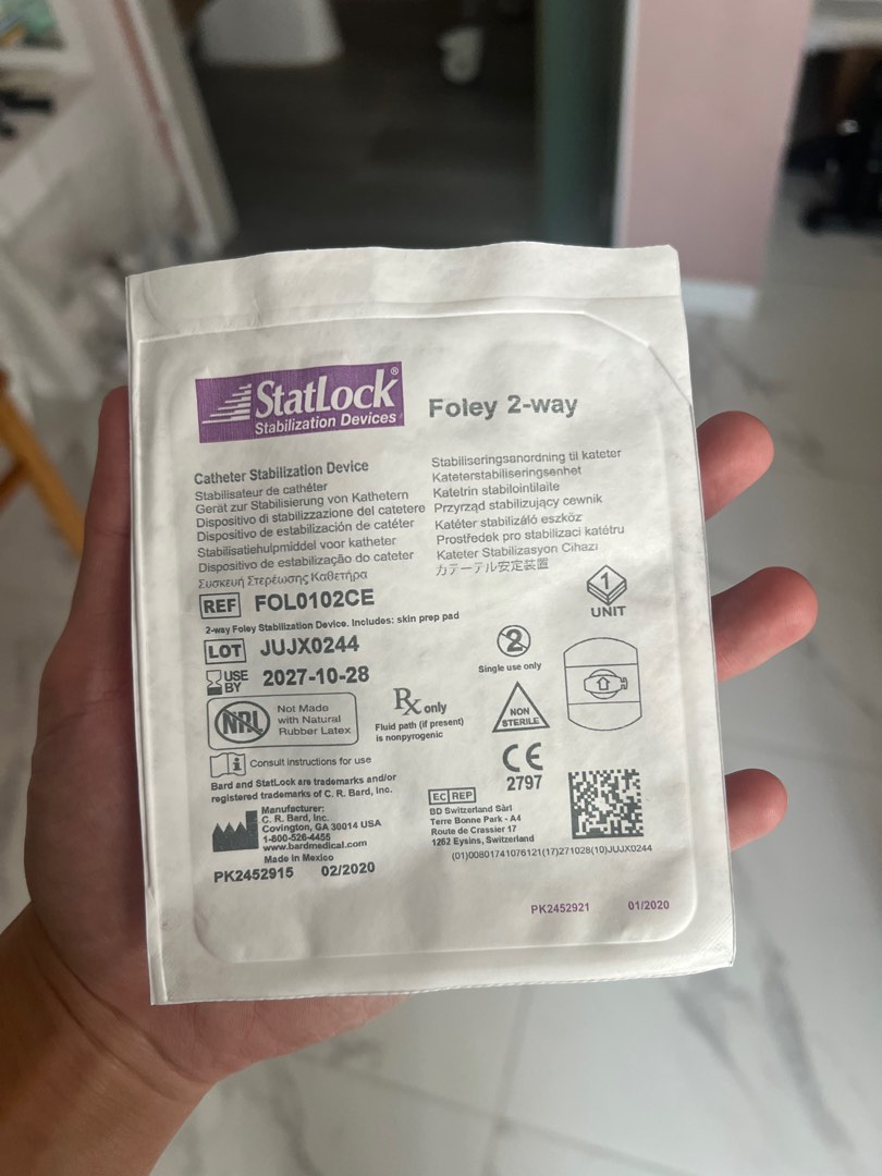 StatLock Foley 2-way Catheter Stabilization Device, Health & Nutrition ...