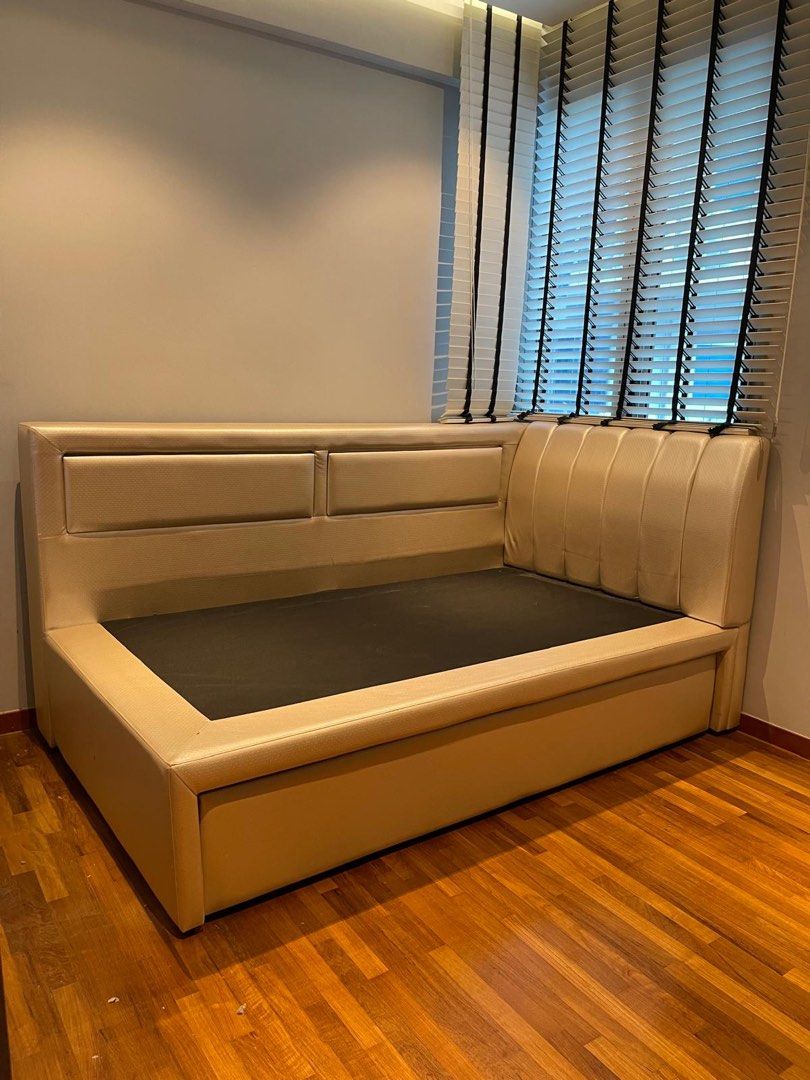 Super Single Bed Frame with Single Pull Out