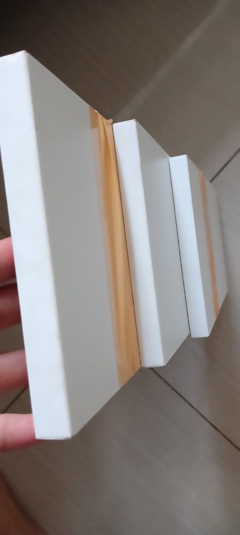 Wall shelves (Category: Home Improvement Tools & Accessories) located in Caloocan City. Submitted by shopna2024 (Listing ID 1383521742, Image 2). Description: Good as new !! very good condition matibay ung wood 1 month lang nagamit sa wall you may install measurement : length - 30cm ,40cm,50 cm width -15 cm wall shelves wall organizer wall decor for only 199!!.