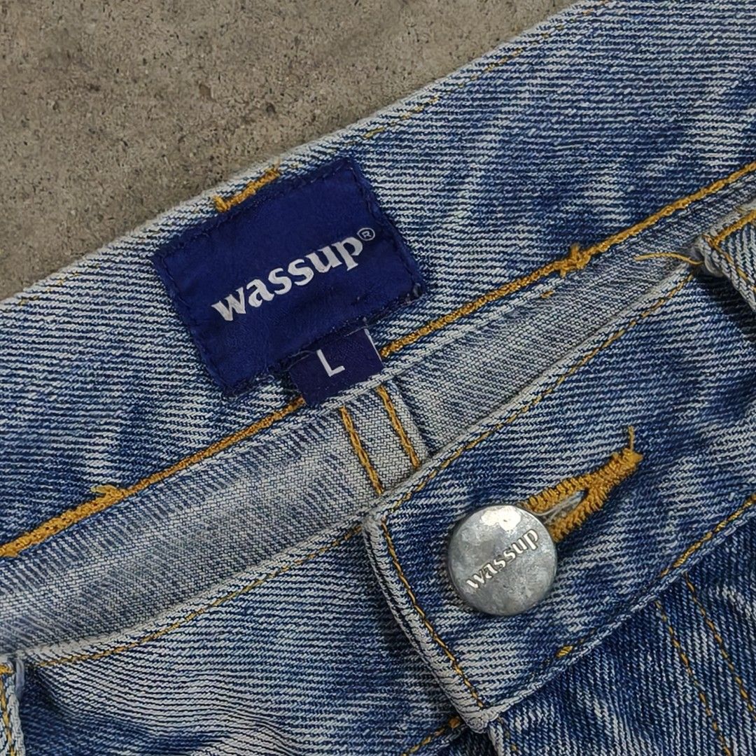 WASSUP LIGHT DENIM WIDE LEG PANTS (Category: Jeans) located in Taguig. Submitted by zieyaaa.o1 (Listing ID 1383635857, Image 3). Description: WASSUP LIGHT DENIM WIDE LEG PANTS SIZE LARGE ON TAG 34 WAISTLINE 40 LENGTH 7.5 LEG OPENING EXCELLENT CONDITION DETAILED & ACTUAL PIC ALREADY POSTED TAGUIG LOCATION 899 PESOS *COLOR MAY VARY DUE TO LIGHTING.