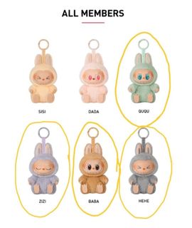 Labubu Ququ ー Dada Labubu Pop Mart the monsters: have a seat: Sisi, Dada, Ququ