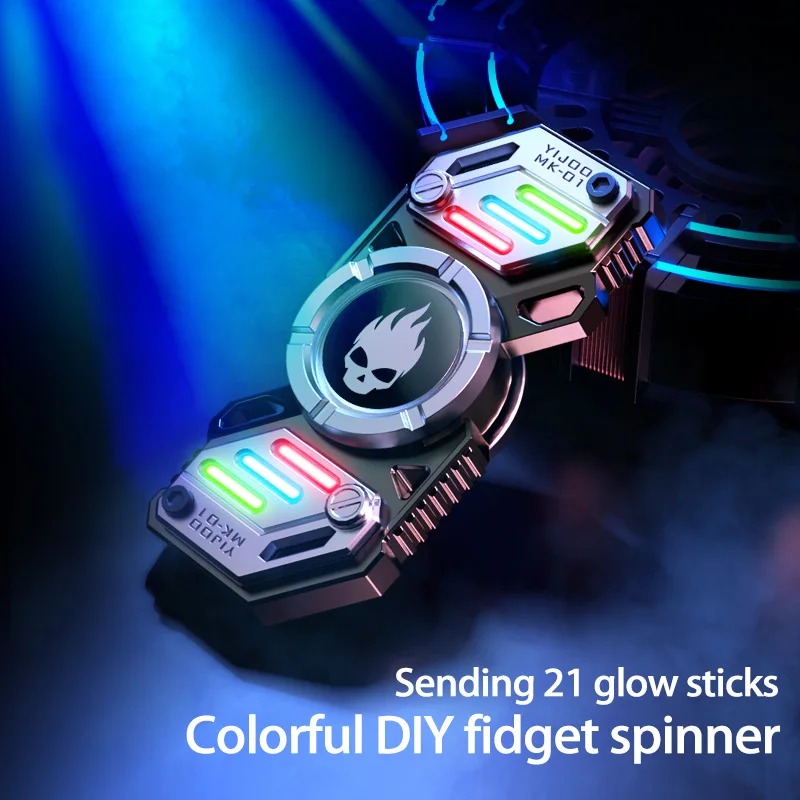 729 Light Effect Combinations Fidget Spinner Metal Toys For Men Roating ...