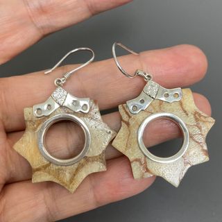 海外搜回 圓臉妹小太陽白珊瑚純銀925耳環64241448641921110