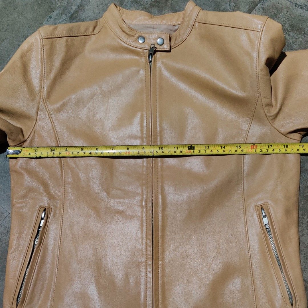 AA+33 TAN COLOR CAFE RACE LEATHER JACKET (Category: Coats, Jackets and Outerwear) located in Baguio. Submitted by tea_2600 (Listing ID 1378384944, Image 2). Description: .