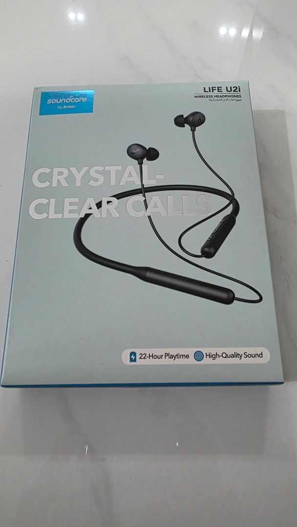 Anker Soundcore Life U2i Wireless Neckband Headphones (Category: Headphones & Headsets) located in Singapore. Submitted by juliantotans (Listing ID 1378358691, Image 1). Description: - Brand new Anker Soundcore Life U2i Wireless Neckband Headphones - Crystal clear calls - 22-hour playtime - High-quality sound - USB-C charging - Ideal for music and calls - Comes in original packaging.