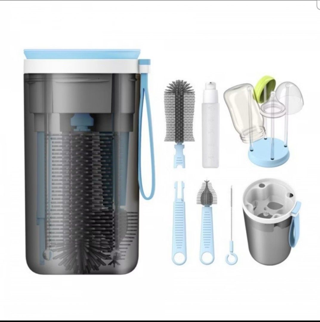 Baby bottle travel silicone brush set 6 in 1 bottle cleaner kit with drying rack BPA free (Category: Baby Toiletries & Grooming) located in Singapore. Submitted by luminarionline (Listing ID 1378527889, Image 1). Description: colors available: blue, pink pm if you have any questions FREE NEXT DAY DELIVERY 🚚.