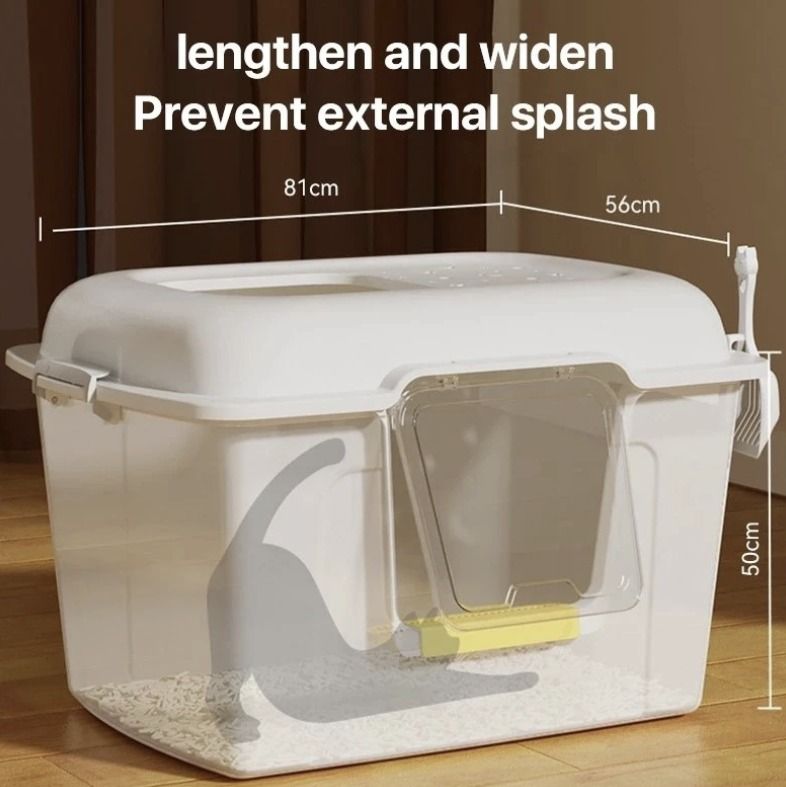 Cat Litter Box Large Litter Box | Anti Splash Cat Toilet with Lid | Large Cat Litter Basin (Category: Homes & Other Pet Accessories) located in Singapore. Submitted by smart_cart (Listing ID 1378430294, Image 2). Description: Pet5 💼💗 Welcome to Smart_Cart 💗💼 🚚 Ready stock in Singapore – ships within 12–24 hours (excluding holidays) 📦 Receive your parcel in 1–3 working days 💕 Product Introduction 💕 🐾 Product: Semi-Open Cat Litter Tray wit