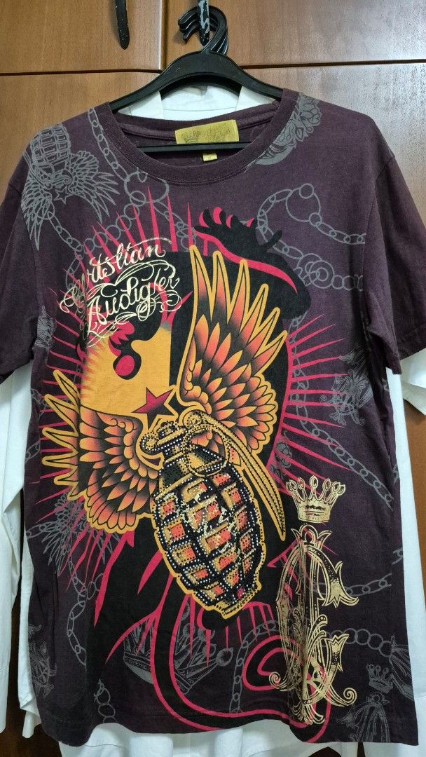 Christian Audigier Graphic T-Shirt - Size M (Category: Tshirts & Polo Shirts) located in Singapore. Submitted by chickennuggetoooooo (Listing ID 1378474758, Image 1). Description: .