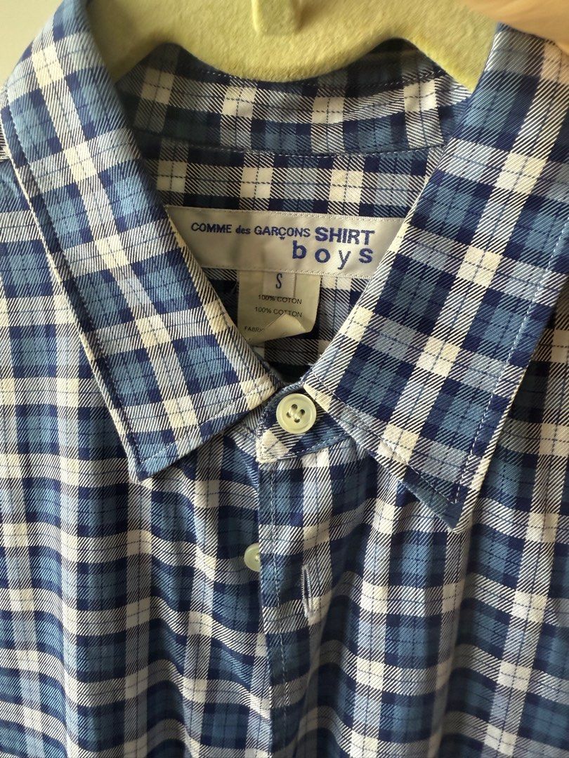 Comme des Garcons Shirt Boys Checker Shirt - Size S (Category: Shirts) located in Singapore. Submitted by kanesahsy (Listing ID 1378455270, Image 3). Description: Size stated S but fits M-L follow @kane.used for more.
