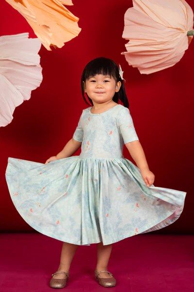 Elly Jersey Lyla Dress Teal Crane (Category: Babies & Kids Fashion) located in Singapore. Submitted by twiddledee (Listing ID 1378436795, Image 1). Description: Bought for my daughter when she was 2 years old. She wore it once and never wore it again. Paid full price of 76 dollars at The Elly Store. Price is negotiable .