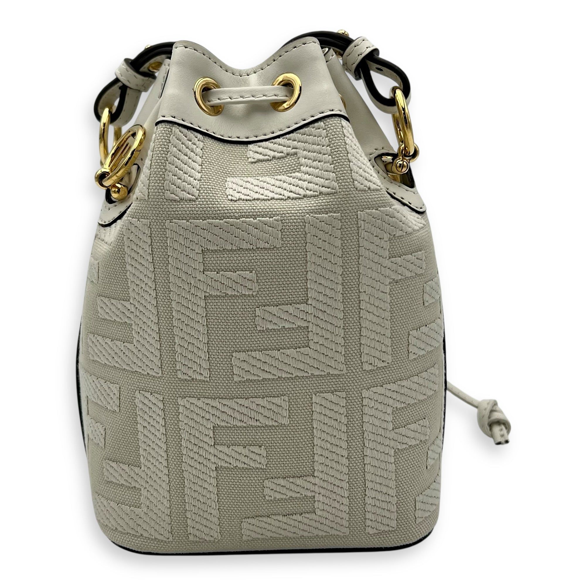 Fendi Mon Tresor Mini White Bucket Bag in Canvas, Silver hardware (Category: Bags & Wallets) located in Singapore. Submitted by carousellluxury (Listing ID 1378404598, Image 2). Description: SKU S2506-006884AN Material Canvas Size Mini Color White Hardware Silver Strap Not IncludedDimension (L)12cm x (H)18cm x (W)10cm Accessories Dust Bag, Series 8BS010 AKKW 229-3262 Circa Est NA Microchipped FALSE PS: Available for Private-Viewing, Standard and 