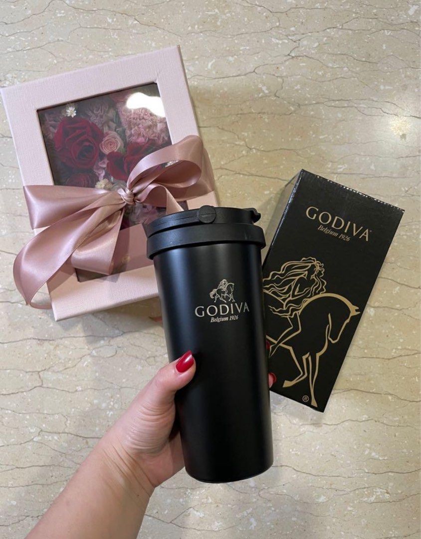 全新現貨專櫃滿額禮Godiva杯子隨身杯隨行杯 聖誕節交換禮物, 家具及居家用品, 廚具和餐具, 水杯、水壺在旋轉拍賣