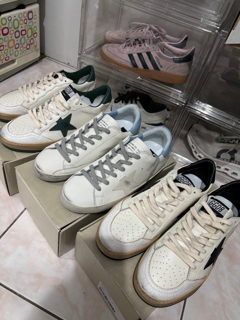 Golden Goose Ballstar & Superstar (Category: Sneakers) located in Manila. Submitted by repzty (Listing ID 1378479088, Image 1). Description: All on hand and ready to ship! Golden Goose Ballstar Black Size 40- fits size 7 mens. 8-8.5 womens Golden Goose Ballstar Green Size 41- fits size 7.5-8 mens. 8.5-9 womens Golden Goose Superstar Blue Size 41 Womens- Fits size 7-7.5 mens. 8.5-9 womens No size exchanges. Please refer to the description for the 