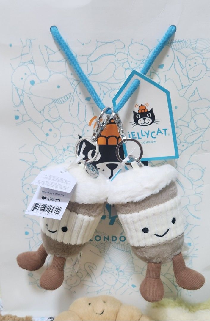 [Instock] Authentic Jellycat BNWT Amuseable Coffee-to-go bag charm (Category: Toys & Games) located in Singapore. Submitted by yunaarina (Listing ID 1378382288, Image 1). Description: I Sell only 💯Authentic Jellycat with BNWT !! Instock Jellycat can be collected on the same day too! Free Face Picking 💖 Jellycat Gift Bag is available as add on $10[got limited only] Premium Blue Jellycat Gift bag $20 prefer meetup @Hillion mall Add on $ 3 for sma