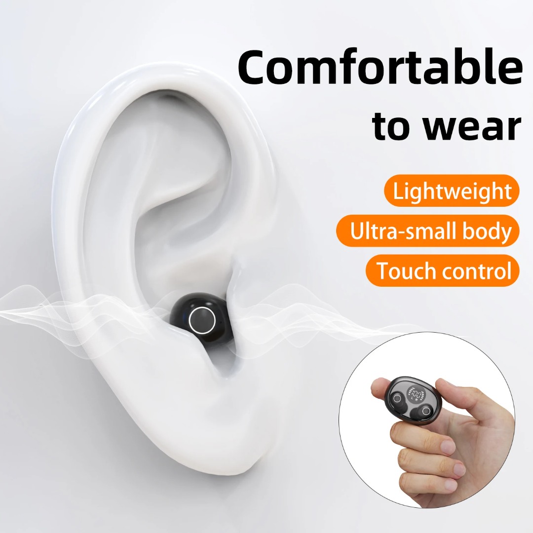 Invisible Sleep Wireless Bluetooth Earphone Headset with Mic，Smallest ...