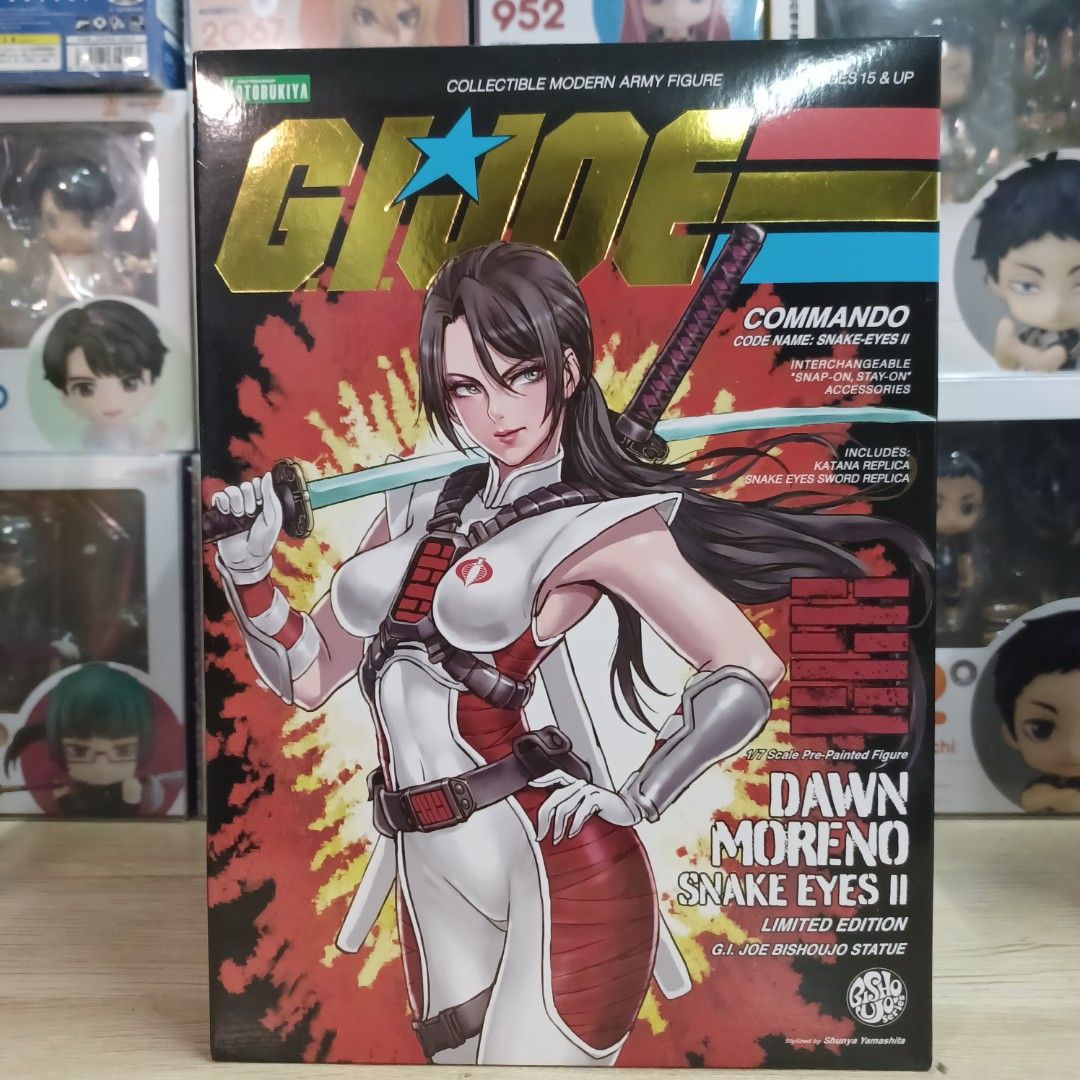 Kotobokiya Bishoujo Snake Eyes (Category: Figurines & Statues) located in Calumpit. Submitted by _hppy (Listing ID 1378519340, Image 3). Description: Kotobukiya G.I. Joe Dawn Moreno (Snake Eyes II) Limited Edition Bishoujo Statue. 1/7 scale pre-painted figure Dawn Moreno, a G.I. Joe Snake Eyes II. ✨️Condition: MISB box condition 9.5/10 🗳️MOD LBC COP/ Lalamove 💰MOP Gcash/Bank transfer Unionbank 📍Location Calumpit, Bulacan Php5500.