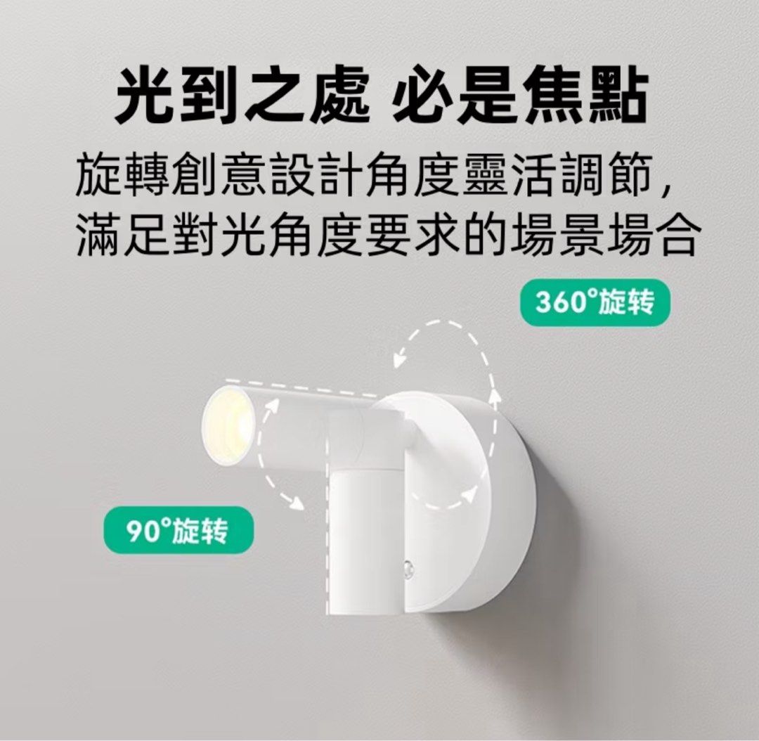 由 kk73600 (刊登 ID 1378489119，圖片 3) 提交，位於 新北市 (New Taipei) 的 磁吸觸控可調式LED牆壁燈 (類別：燈飾)，說明：免打孔 三段式調光 可360度旋轉。