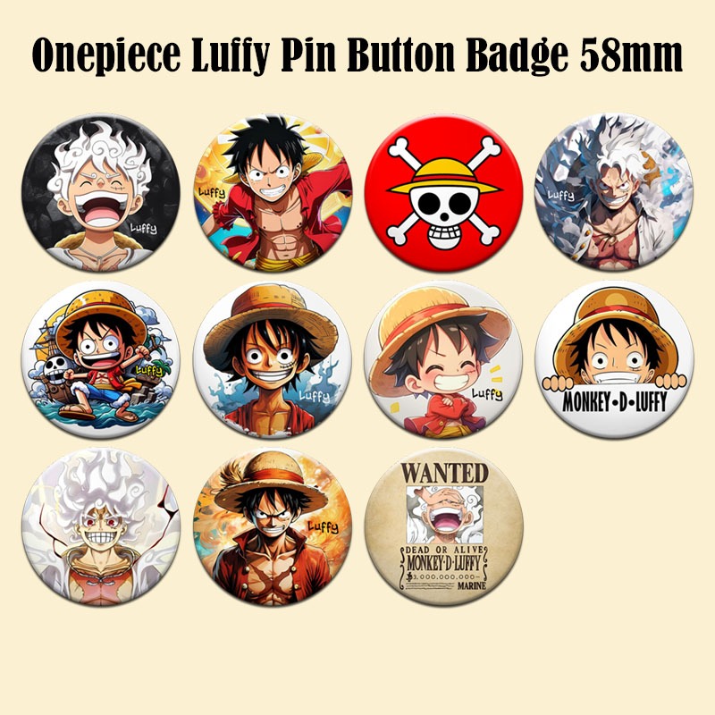 Lencana Butang Pin One Piece Monkey D Luffy Pin Button Badge 58mm ...