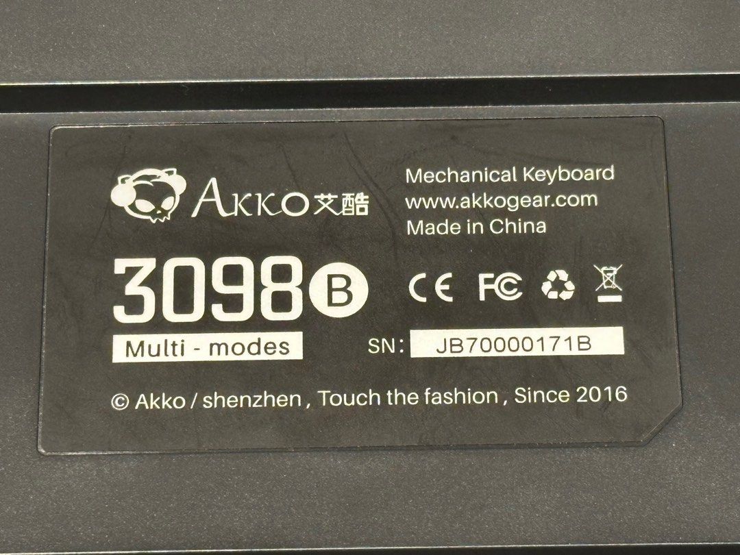 Linear Switches Keyboard (Akko 3098B) (Category: Computer Keyboard) located in Singapore. Submitted by caltz (Listing ID 1378493809, Image 2). Description: Customised bluetooth keyboard for sale. It has 20 kinds of RGB back light effects and an original charging cable. Selling just the keyboard and cable only. Slight nego is acceptable. Key Features: Multi-Mode Connectivity: Bluetooth 5.0, and USB-C wired connections. Hot-Swappable: Supports 5-pi