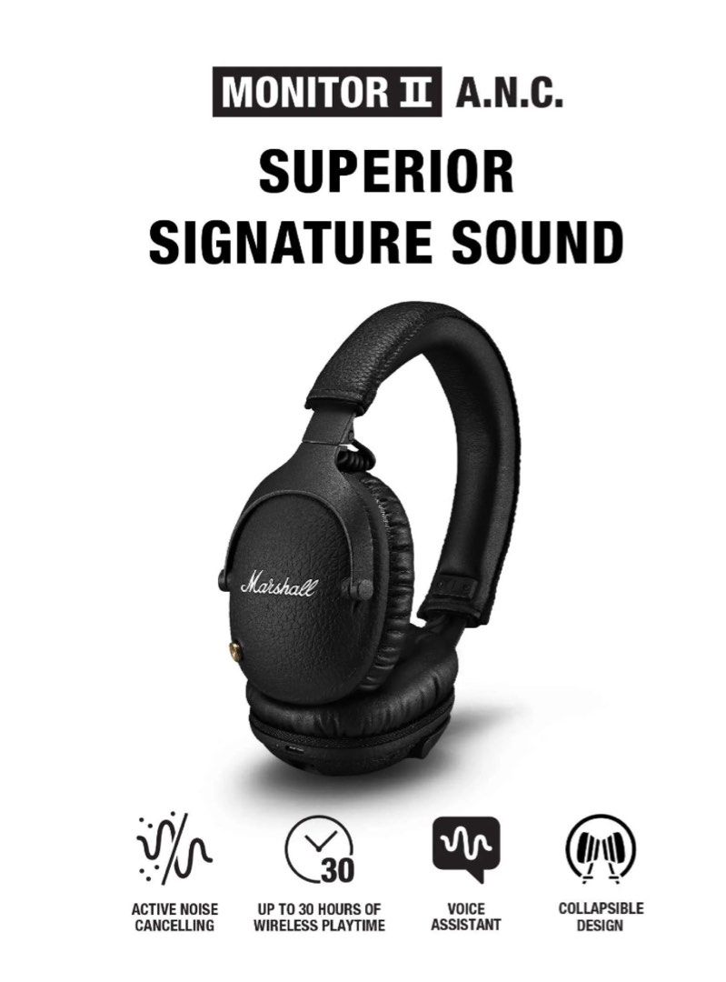 Marshall monitor ii ANC (Category: Headphones & Headsets) located in Singapore. Submitted by g3rma1ne (Listing ID 1378366051, Image 1). Description: Worn only ONCE. Pristine condition Marshall Monitor ii ANC Bluetooth headphones. Comes with original carrying pouch, untouched cables and box. No signs of wear. Selling bcos I wan buy something else. NEGOTIABLE .