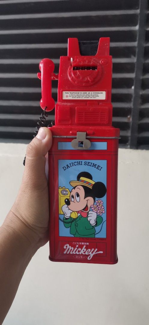 Mickey Mouse Tin Coin bank (Category: Vintage Collectibles) located in General Santos City (Dadiangas). Submitted by sam_surplus (Listing ID 1378423186, Image 1). Description: wysiwyg pls see pic for the lock issue.