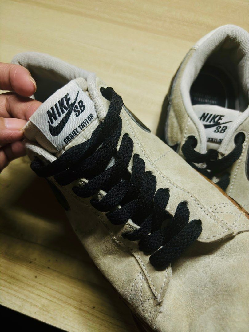 NIKE SB X GRANT TAYLOR SHOES (Category: Sneakers) located in Caloocan City. Submitted by stylecuratorph (Listing ID 1378353723, Image 2). Description: NIKE SB X GRANT TAYLOR SHOES 👟 Condition: No major issues, just signs of usage-tinahi na (Please check the actual photos). 👟 Size: 22.5 CM (EU 36, US 6, UK 3.5) 👟 Color: Light Grey & Black 👟 Material: Body-Suede; Sole- Hard Rubber 👟 RFS: Decluttering 📦 Price + Shipping Fee (I can ship nationw
