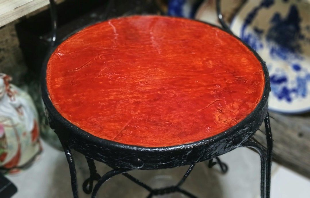 Old Batibot Chair (Category: Chairs) located in Paranaque City. Submitted by makalumavintagestoreph (Listing ID 1378338596, Image 3). Description: Old Batibot Chair ●An old all-metal chair that had been repainted and restored Condition: As is (Well used) Price: P1,500 Size: 14" X 18" X 36".