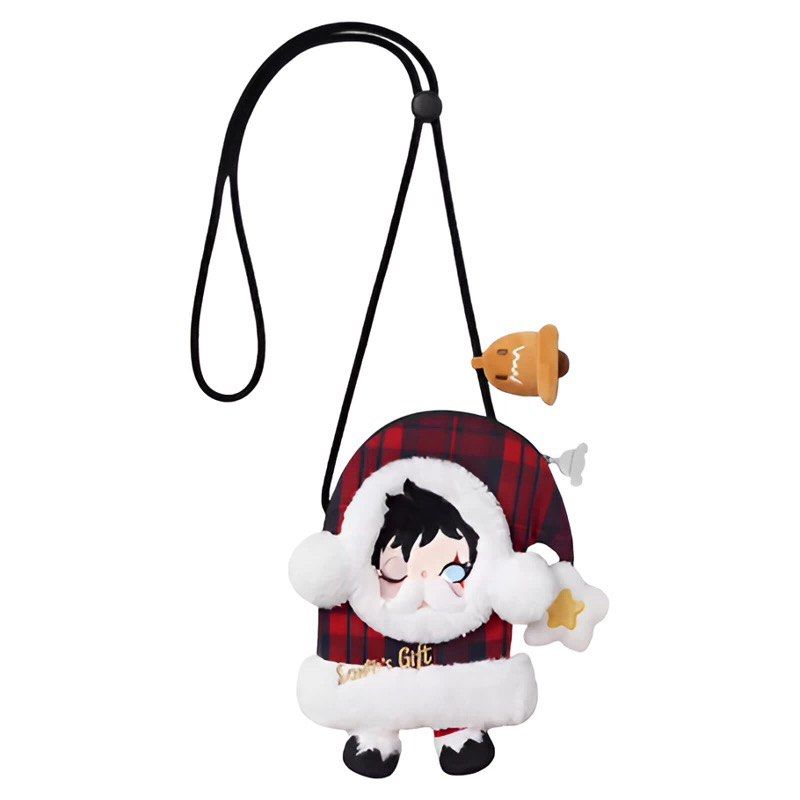 Pop Mart Skull Panda Santa's Gift Crossbody Bag (Category: Cross-body Bags) located in Singapore. Submitted by julesjulesjules84 (Listing ID 1378351814, Image 1). Description: Adorable Pop Mart Skull Panda Santa's Gift crossbody bag. Features a festive design with a plaid pattern and plush details. Includes a crossbody strap and a small bell charm. Perfect for carrying small essentials during the holidays. Brand new with tags..