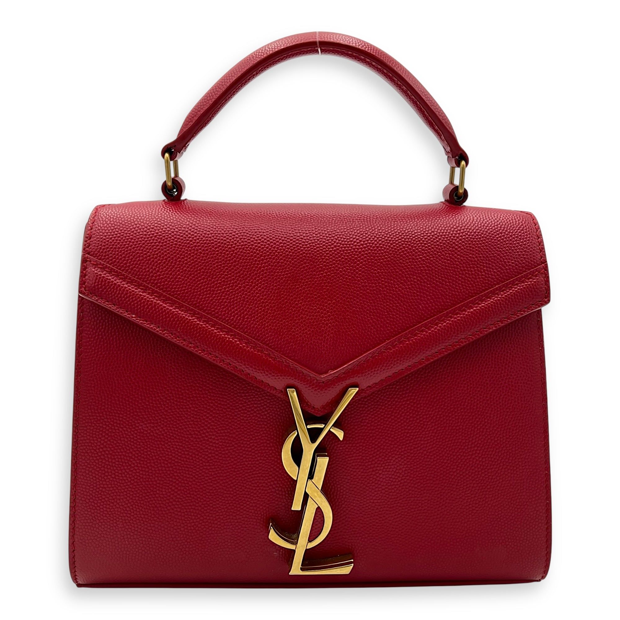 Saint Laurent Cassandra Top Handle Bag Red in Calfskin, Gold hardware (Category: Bags & Wallets) located in Singapore. Submitted by carousellluxury (Listing ID 1378404080, Image 1). Description: SKU S2506-006904AN Material Calfskin Color Red Hardware Gold Strap Included, detachable and adjustable Dimension (L)20cm x (H)15cm x (W)7.5cm Accessories Series FLY602716 1019 Circa Est 2019 Microchipped FALSE PS: Available for Private-Viewing, Standard a