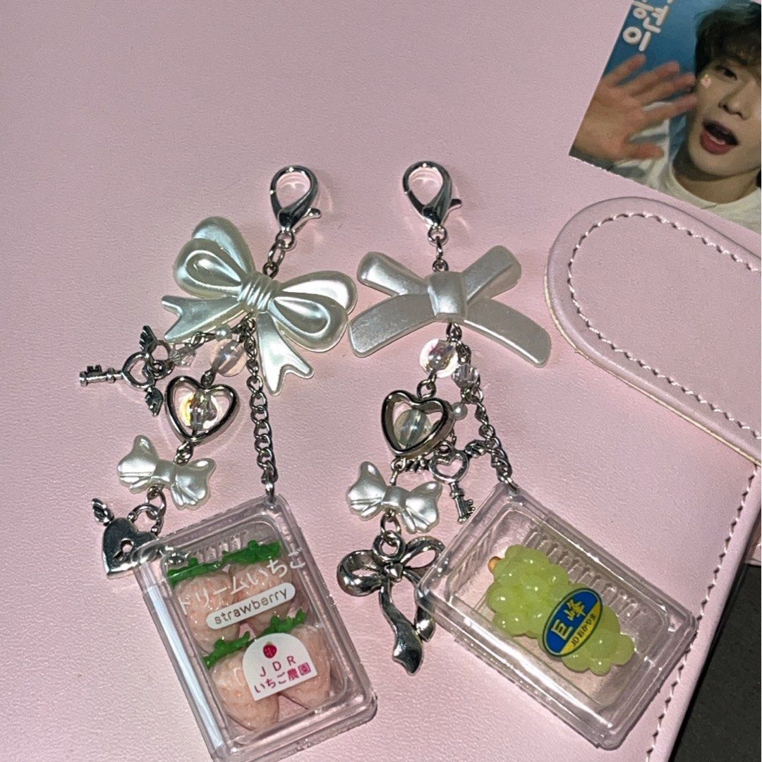 SEE DESCRIPTION FOR PRICE WTS/ LFB cute aesthetic y2k keychains or phone straps Sylvanian families Japanese fruit keychains sheep twins, bears, strawberry, grape keychain (Category: Handmade Craft) located in Singapore. Submitted by lovlq (Listing ID 1378441822, Image 2). Description: WTS/ LFB hand made beaded keychains, cute phone straps, y2k and aesthetic keychains, Sylvanian families keychains + Japanese fruit keychains - mailing only, no meet