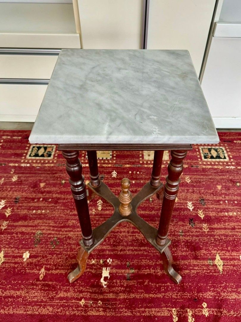 Solid Marble Top Side Table 15”L x 30”H Solid wood Marble top In good condition (Category: Tables & Sets) located in Manila. Submitted by eloizavill76462 (Listing ID 1378436345, Image 3). Description: Solid Marble Top Side Table 15”L x 30”H Solid wood Marble top In good condition.