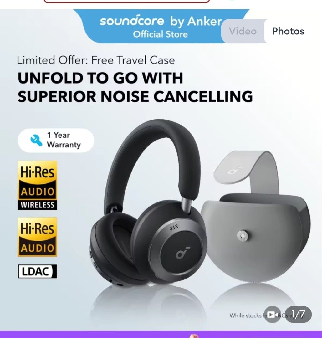 Space one pro soundcore anker 1 year warranty BNIB (Category: Headphones & Headsets) located in Singapore. Submitted by mnm_collection_local (Listing ID 1378460797, Image 1). Description: .