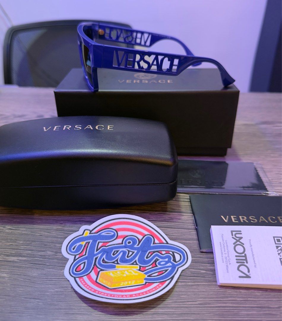 V*RSACE Rectangular Sunglasses (Category: Sunglasses & Eyewear) located in Pasay City. Submitted by fritz_kickz_2012 (Listing ID 1378454892, Image 2). Description: V*RSACE Rectangular Sunglasses Colorway: Royal Blue Complete Inclusion w/ Box / Case / Cleaning Cloth / Card Brandnew Onhand.