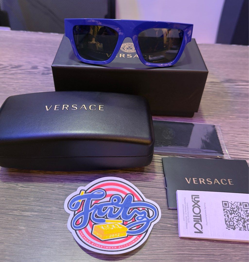 V*RSACE Rectangular Sunglasses (Category: Sunglasses & Eyewear) located in Pasay City. Submitted by fritz_kickz_2012 (Listing ID 1378454892, Image 1). Description: V*RSACE Rectangular Sunglasses Colorway: Royal Blue Complete Inclusion w/ Box / Case / Cleaning Cloth / Card Brandnew Onhand.