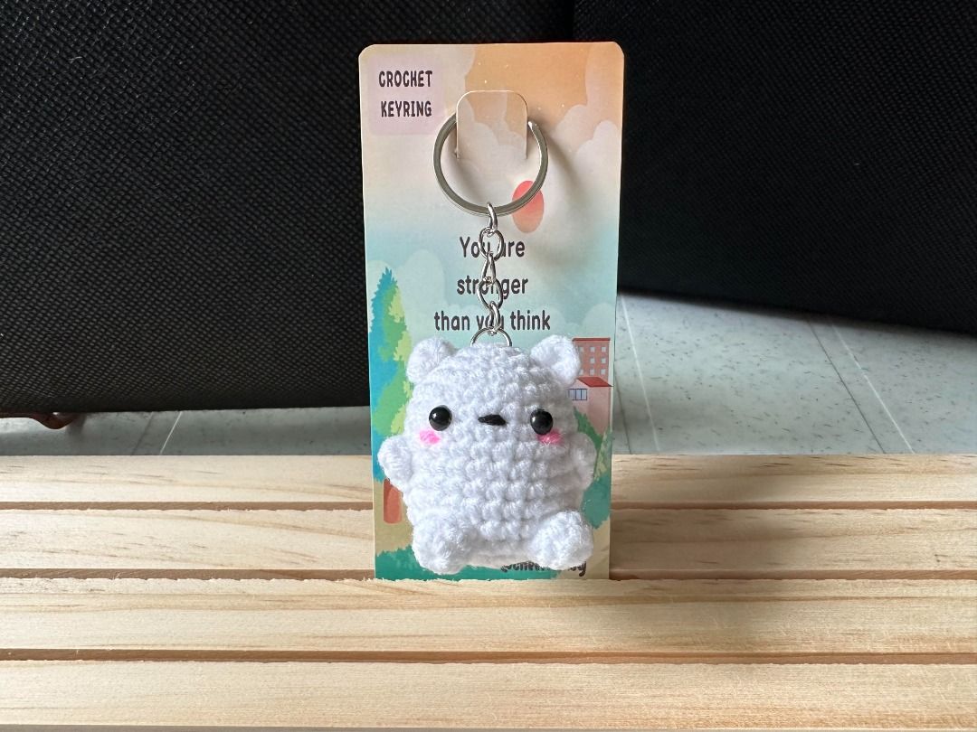 We Bare Bears Handmade Amigurumi Cute Ice Bear White Crochet keychain ...