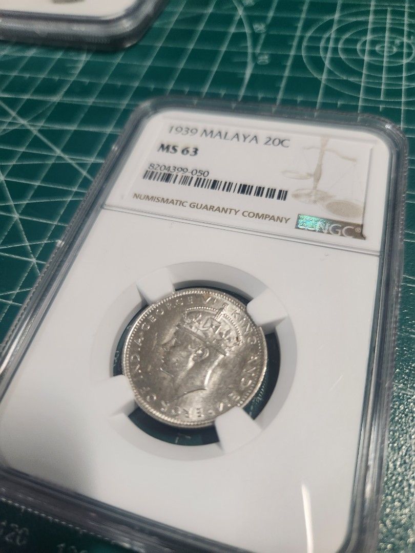 1939年馬來西亞20C 銀幣, 興趣及遊戲, 收藏品及紀念品, 錢幣- Carousell