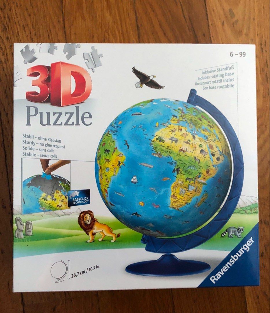 Brand new BN Ravensburger Children's world Globe 3D Puzzle (180 Pieces ...