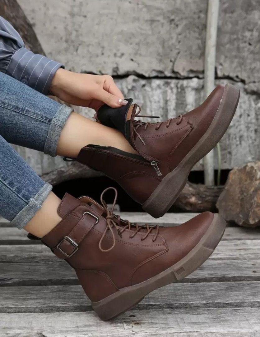 BROWN FASHION BOOTS (Category: Boots) located in Quezon City. Submitted by paulinetyn63243 (Listing ID 1383780942, Image 2). Description: BRAND NEW Never been used Boots Bought from Shein, original good quality SIZE 38 Delivery shouldered by buyer.