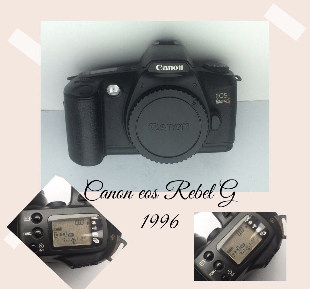 Canon EOS rebel G film camera (Category: Video Cameras) located in Las Pinas. Submitted by film101 (Listing ID 1383755265, Image 1). Description: Canon EOS REBEL G FrOm 1996 edn Lightweight film camera Fully functional camera Run by 2 pcs CR123A batt Inclusion canon straps Msg me if interested .