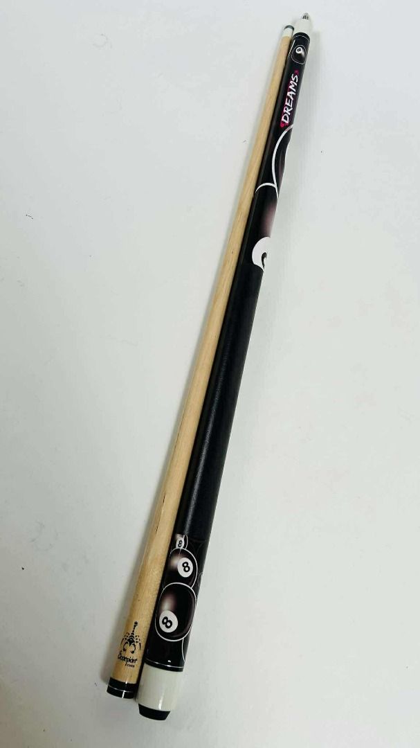 Dreams Black Scorpion Billiard Cue Stick (Category: Billiards and Bowling) located in San Pablo. Submitted by ablpsports (Listing ID 1383713592, Image 3). Description: Scorpion Dreams black Billiard Cue Stick -Maple Wood -13mm -Buffalo Tip -Phenolic Ferrule - Fiber Joint -5/16x18 Thread -leather hand grip -Fiber Butt -18-19oz -57-58 inches 🔥BA Reyes Sports By Ella 🔥 .