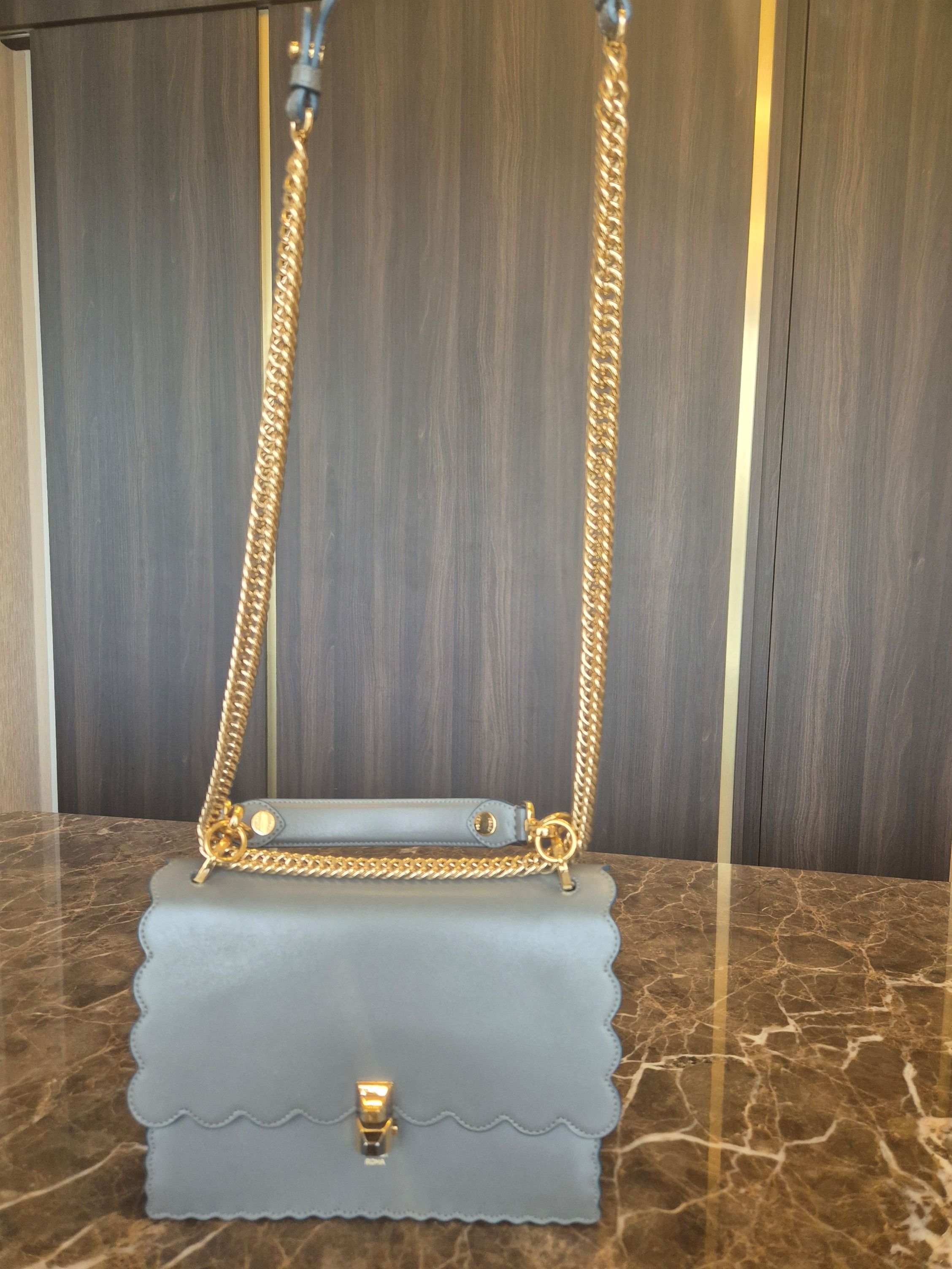 Fendi Kan I Scalloped Shoulder Bag, Luxury, Bags Wallets on