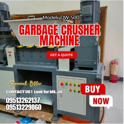 For sale Garbage Shredder or Garbage Crusher machine Model : DW-500 (Category: Waste Bins & Bags) located in Caloocan City. Submitted by casesarian62993 (Listing ID 1383769376, Image 1). Description: 📌 💵 Cash 50% down payment / 50% cash on Pick up 📌 🏦 Bank Transfer .
