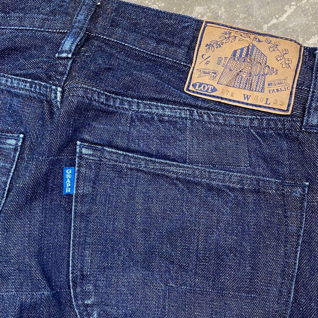 Graph Zero Lot.17 R Invisible Patchwork Design Raw Denim Pants (Category: Jeans) located in Baguio. Submitted by archival.store (Listing ID 1383846340, Image 2). Description: Size tagged:30 Condition:Great Waist:30 Length:43 Thighs:10 Opening:7.5.