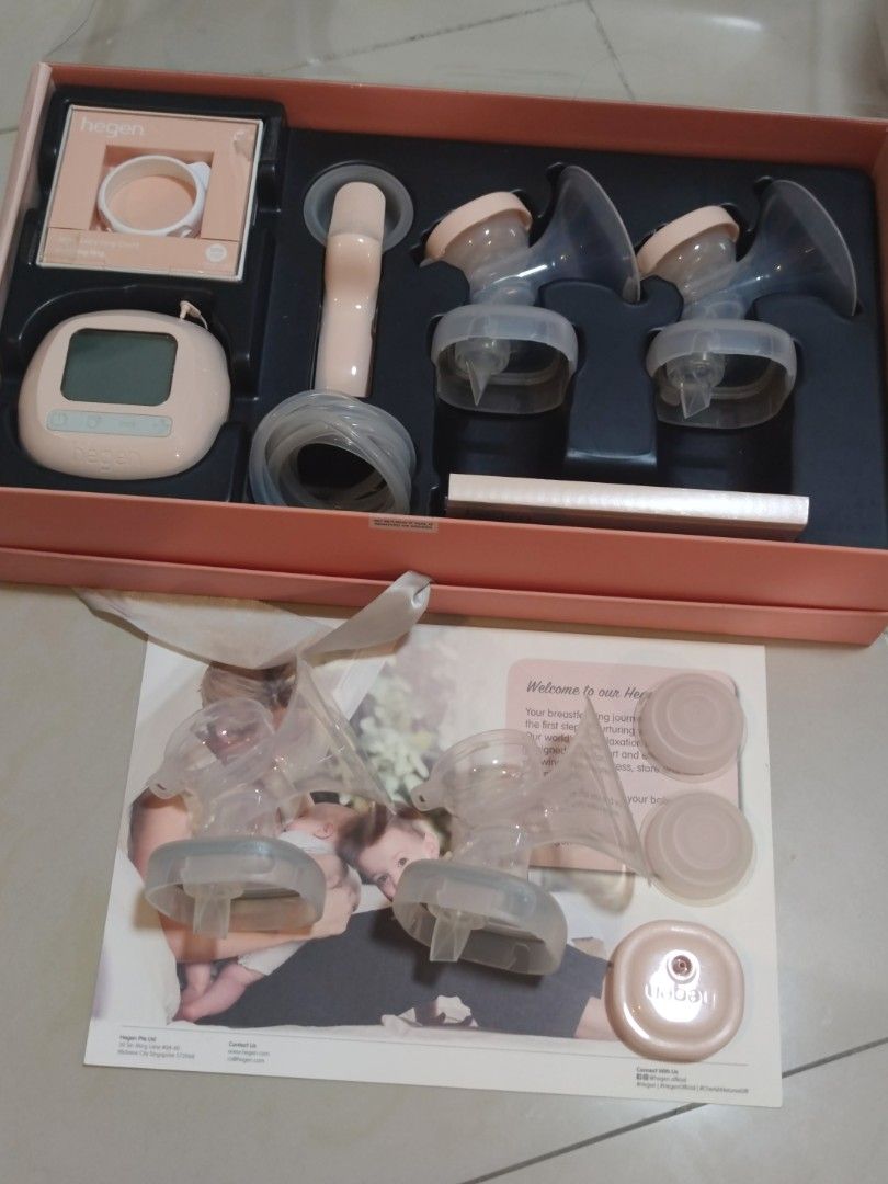 Hegen Breast pump (Category: Breastfeeding & Bottle Feeding) located in Batu Caves. Submitted by vjyong21 (Listing ID 1383699881, Image 1). Description: used for three months only in 2024, set including extra two set of pump head, two new membrane and one e cap, come with a hand pump.