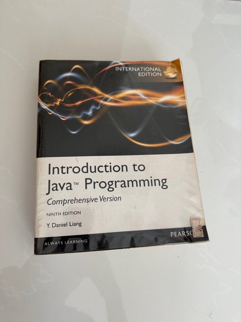 Introduction to Java Programming, 9th Edition (Category: Textbooks) located in Singapore. Submitted by 7x8r4w27z622675 (Listing ID 1383753991, Image 1). Description: - Introduction to Java Programming, 9th Edition by Y. Daniel Liang - International Edition - Good condition - Suitable for Java learners.