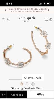 Kate Spade Gleaming Gardenia Flower Hoops Rose Gold Earrings (Kate Spade 玫瑰金花花耳環)64232046152579110