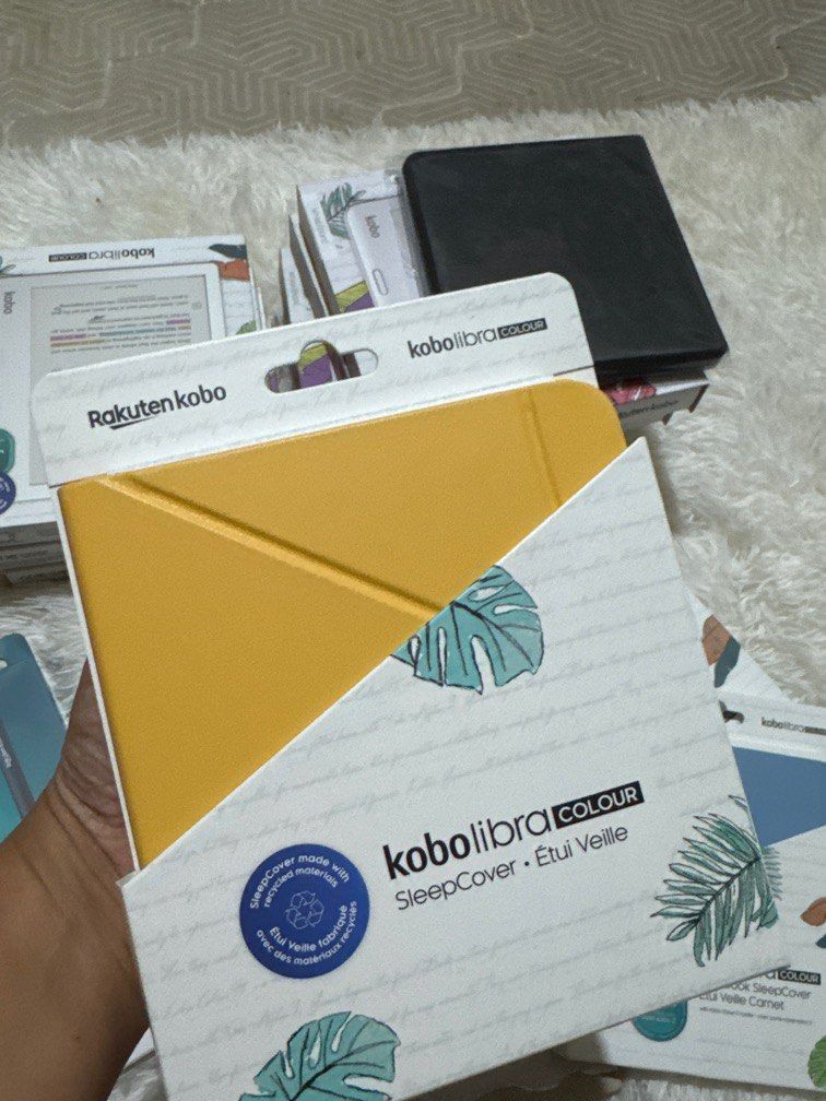 Kobo Libra / Kobo Clara Case (Category: Cases & Sleeves) located in Quezon City. Submitted by sammy.stash (Listing ID 1383792838, Image 2). Description: Kobo Clara Case Pink - 1600 Kobo Libra Colour Case - 1800 Available in Dusk Blue and Yellow.