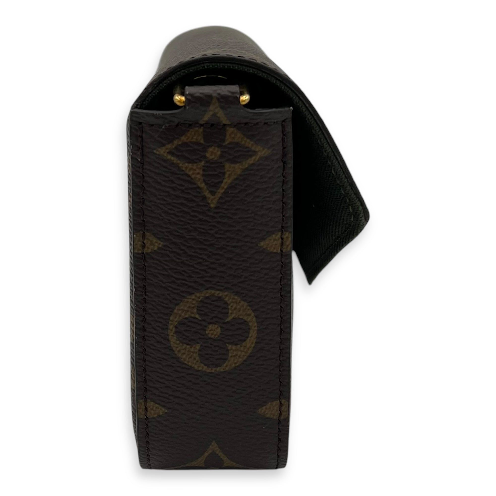 Louis Vuitton Felicie Strap & Go Brown Crossbody Bag in Monogram Coated Canvas, Gold hardware (Category: Bags & Wallets) located in Singapore. Submitted by carousellluxury (Listing ID 1356513796, Image 3). Description: SKU S2408-000390VZ Material Monogram Coated Canvas Color Brown Hardware Gold Strap Included, detachable Dimension 17cm x 9cm x 3.5cm Accessories Dust Bag, Series RFID Circa Est NA Microchipped TRUE Condition - Surface: very good co